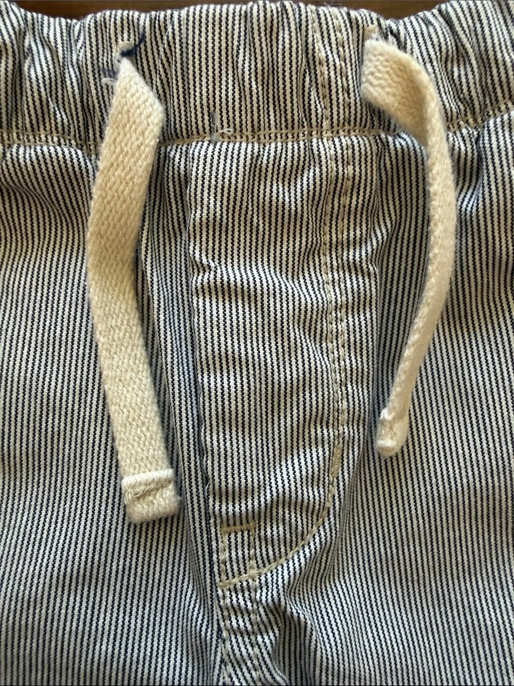 GAP Boys Seersucker Drawstring Shorts - Blue/White Pinstripe